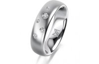 Ring 18 Karat Weissgold 5.5 mm l&auml;ngsmatt 5...