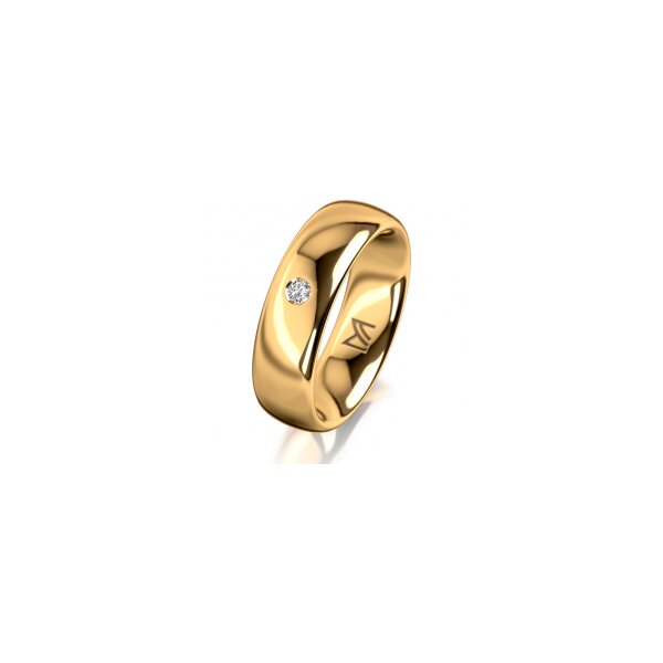 Ring 14 Karat Gelbgold 6.0 mm poliert 1 Brillant G vs 0,035ct