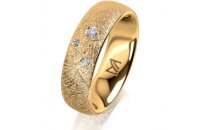 Ring 14 Karat Gelbgold 6.0 mm kristallmatt 3 Brillanten G...