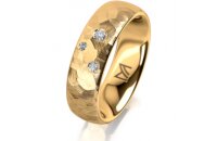 Ring 14 Karat Gelbgold 6.0 mm diamantmatt 3 Brillanten G...