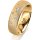 Ring 14 Karat Gelbgold 6.0 mm kreismatt 5 Brillanten G vs Gesamt 0,080ct
