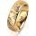 Ring 14 Karat Gelbgold 6.0 mm diamantmatt 5 Brillanten G vs Gesamt 0,080ct