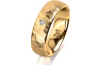 Ring 18 Karat Gelbgold 6.0 mm diamantmatt 1 Brillant G vs...
