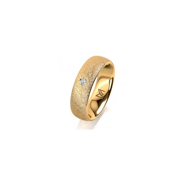 Ring 18 Karat Gelbgold 6.0 mm kreismatt 1 Brillant G vs 0,035ct