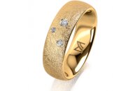 Ring 18 Karat Gelbgold 6.0 mm kreismatt 3 Brillanten G vs...