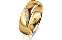 Ring 18 Karat Gelbgold 6.0 mm poliert 5 Brillanten G vs...