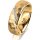 Ring 18 Karat Gelbgold 6.0 mm diamantmatt 5 Brillanten G vs Gesamt 0,065ct