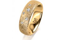 Ring 18 Karat Gelbgold 6.0 mm kristallmatt 5 Brillanten G...