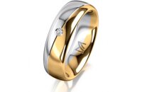 Ring 14 Karat Gelb-/Weissgold 6.0 mm poliert 1 Brillant G...