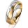 Ring 14 Karat Gelb-/Weissgold 6.0 mm längsmatt 1 Brillant G vs 0,025ct