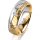 Ring 14 Karat Gelb-/Weissgold 6.0 mm diamantmatt 1 Brillant G vs 0,035ct