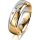 Ring 14 Karat Gelb-/Weissgold 6.0 mm poliert 3 Brillanten G vs Gesamt 0,060ct
