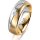 Ring 18 Karat Gelb-/Weissgold 6.0 mm längsmatt 1 Brillant G vs 0,035ct