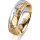 Ring 18 Karat Gelb-/Weissgold 6.0 mm diamantmatt 1 Brillant G vs 0,035ct