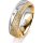 Ring 18 Karat Gelb-/Weissgold 6.0 mm kristallmatt 3 Brillanten G vs Gesamt 0,060ct