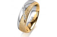 Ring 18 Karat Gelb-/Weissgold 6.0 mm kreismatt 5...