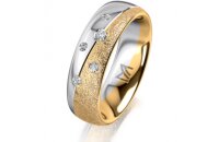 Ring 18 Karat Gelb-/Weissgold 6.0 mm kreismatt 5...
