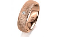 Ring 14 Karat Rotgold 6.0 mm kristallmatt 1 Brillant G vs...