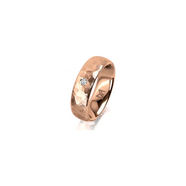 Ring 14 Karat Rotgold 6.0 mm diamantmatt 1 Brillant G vs 0,035ct