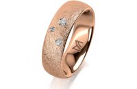 Ring 14 Karat Rotgold 6.0 mm kreismatt 3 Brillanten G vs...