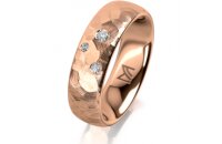 Ring 14 Karat Rotgold 6.0 mm diamantmatt 3 Brillanten G...