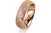 Ring 14 Karat Rotgold 6.0 mm kristallmatt 5 Brillanten G...