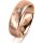 Ring 14 Karat Rotgold 6.0 mm l&auml;ngsmatt 5 Brillanten G vs Gesamt 0,080ct