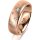 Ring 14 Karat Rotgold 6.0 mm sandmatt 5 Brillanten G vs Gesamt 0,080ct