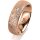 Ring 14 Karat Rotgold 6.0 mm kristallmatt 5 Brillanten G vs Gesamt 0,080ct