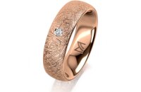 Ring 18 Karat Rotgold 6.0 mm kristallmatt 1 Brillant G vs...