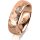 Ring 18 Karat Rotgold 6.0 mm diamantmatt 3 Brillanten G vs Gesamt 0,060ct
