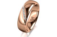 Ring 18 Karat Rotgold 6.0 mm poliert 5 Brillanten G vs...