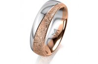 Ring 14 Karat Rot-/Weissgold 6.0 mm kristallmatt