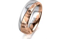 Ring 14 Karat Rot-/Weissgold 6.0 mm diamantmatt