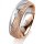 Ring 14 Karat Rot-/Weissgold 6.0 mm kristallmatt 1 Brillant G vs 0,025ct