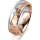 Ring 14 Karat Rot-/Weissgold 6.0 mm diamantmatt 1 Brillant G vs 0,025ct