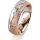 Ring 14 Karat Rot-/Weissgold 6.0 mm kristallmatt 1 Brillant G vs 0,035ct