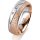 Ring 14 Karat Rot-/Weissgold 6.0 mm kreismatt 3 Brillanten G vs Gesamt 0,060ct