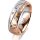 Ring 14 Karat Rot-/Weissgold 6.0 mm diamantmatt 3 Brillanten G vs Gesamt 0,060ct