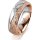 Ring 14 Karat Rot-/Weissgold 6.0 mm kristallmatt 5 Brillanten G vs Gesamt 0,065ct