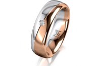 Ring 18 Karat Rot-/Weissgold 6.0 mm poliert 1 Brillant G...