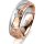 Ring 18 Karat Rot-/Weissgold 6.0 mm diamantmatt 1 Brillant G vs 0,025ct