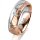 Ring 18 Karat Rot-/Weissgold 6.0 mm diamantmatt 1 Brillant G vs 0,035ct