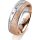 Ring 18 Karat Rot-/Weissgold 6.0 mm kreismatt 5 Brillanten G vs Gesamt 0,080ct