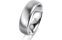 Ring 14 Karat Weissgold 6.0 mm l&auml;ngsmatt