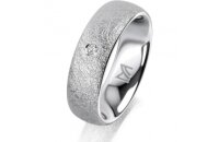 Ring 14 Karat Weissgold 6.0 mm kreismatt 1 Brillant G vs...