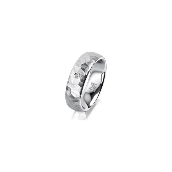 Ring 14 Karat Weissgold 6.0 mm diamantmatt 1 Brillant G vs 0,025ct