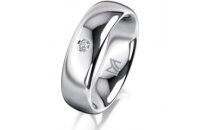 Ring 14 Karat Weissgold 6.0 mm poliert 1 Brillant G vs...