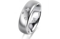 Ring 14 Karat Weissgold 6.0 mm l&auml;ngsmatt 3...