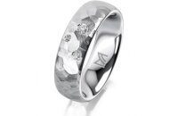 Ring 14 Karat Weissgold 6.0 mm diamantmatt 3 Brillanten G...